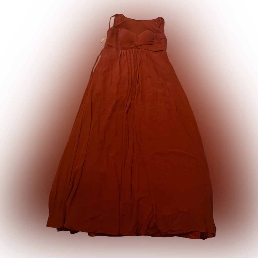 Elegant Rust-Red Bridesmaids Gown
